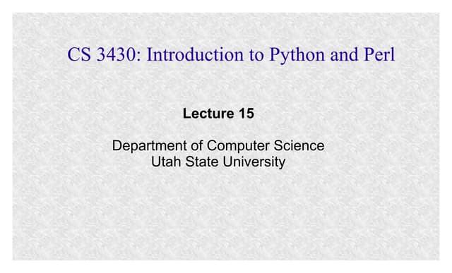 Cs3430 lecture 15