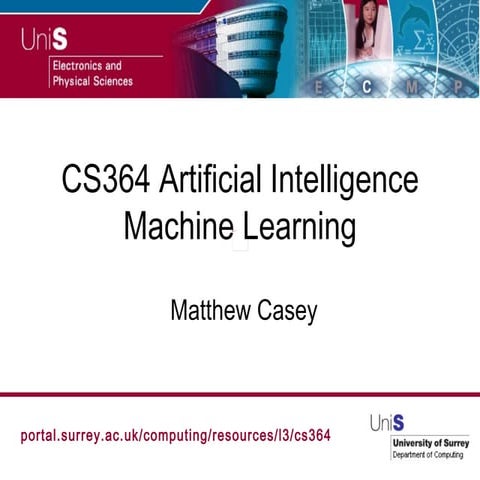 CS364 Artificial Intelligence Machine Learning | PPT
