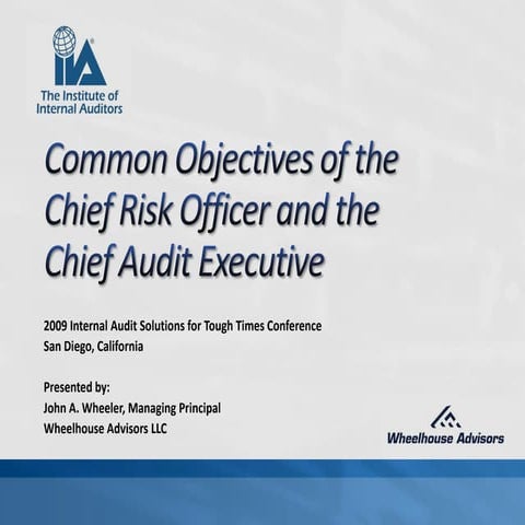Common Objectives of the CRO and the CAE