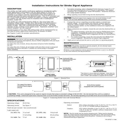 Edwards Signaling CS405-7A-T Installation Manual