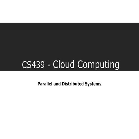 Parallel and Distributed Computing Chapter 13 | PDF