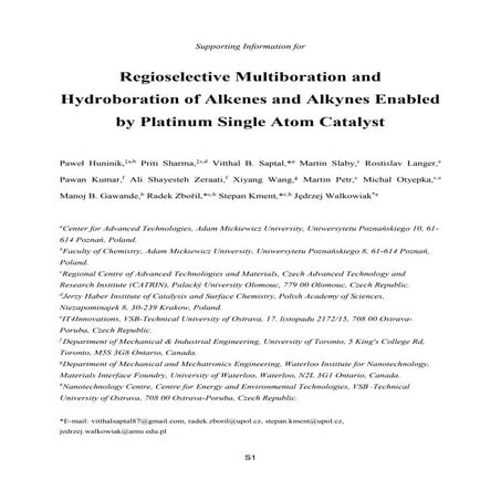 Regioselective Multiboration and Hydroboration of Alkenes and Alkynes Enabled...