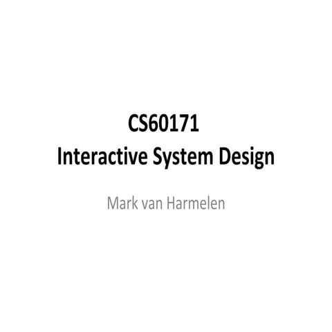 Introduction to CS60171 (2009)