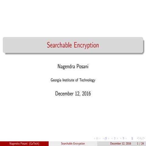 Searchable Encryption