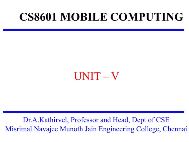 CS8601 MOBILE COMPUTING 