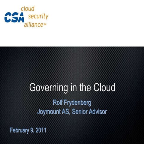 Governing in the Cloud