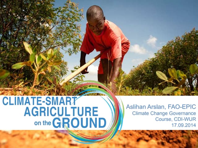 Climate Smart Agriculture on the ground