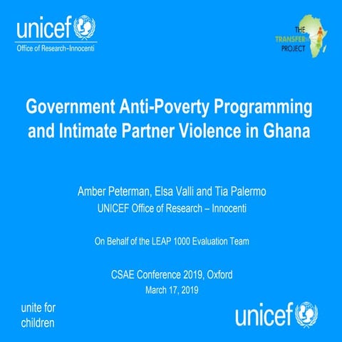 Government Anti-Poverty Programming and Intimate Partner Violence in Ghana