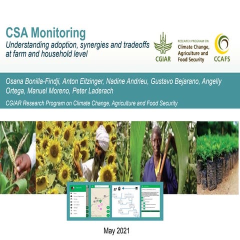 CSA Monitoring: Understanding adoption, synergies and tradeoffs at farm and h...