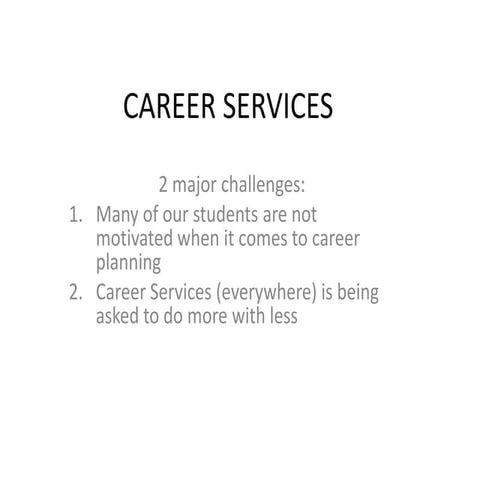 Career Services and retention