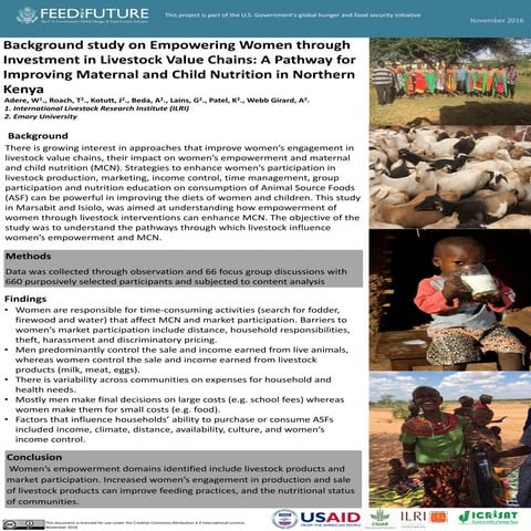Background study on empowering women through investment in livestock value ch...