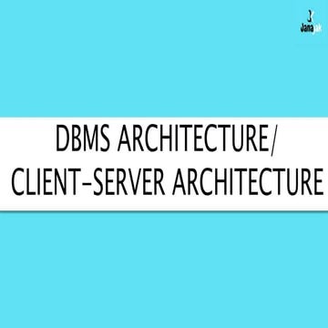 Client Server Architecture in Database Management System | PPTX