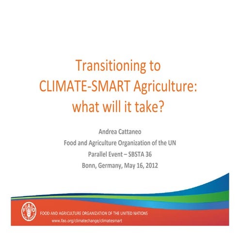 Transitioning to Climate-Smart Agriculture: What will it take?