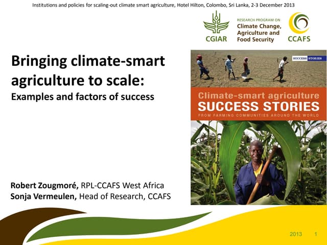 Bringing Climate Smart Agriculture to Scale: Some successes and their success factors