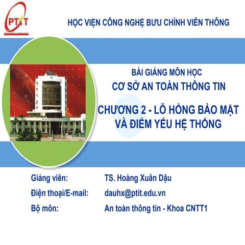 Cơ sở an toàn thông tin chương 2