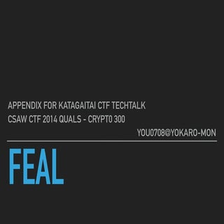 FEAL - CSAW CTF 2014 Quals Crypto300