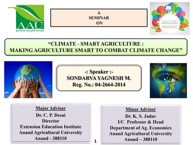 climate smart agriculture concept and its application in India