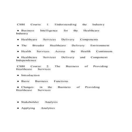  CSBI     Course     1     Understanding     the     Industry