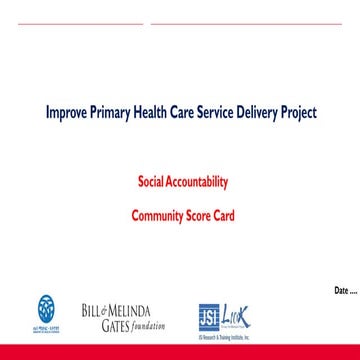 Enhancing Primary Health Care through Community Score Card and Social ...