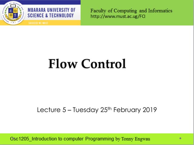 Introduction to computer programming (C)-CSC1205_Lec5_Flow control