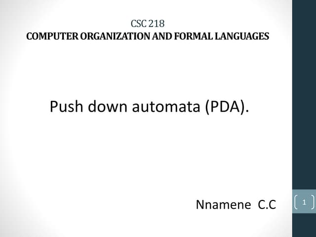 push down automata