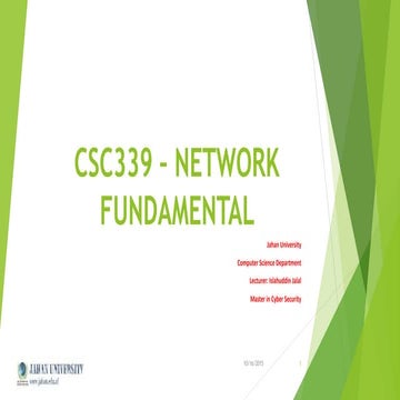 Csc339 – lecture 1 network fundamental