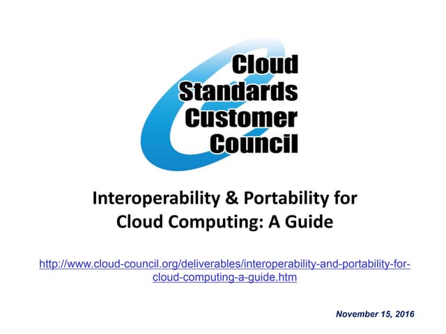 Interoperability and Portability for Cloud Computing: A Guide
