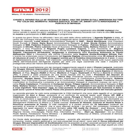 Comunicato stampa di chiusura SMAU