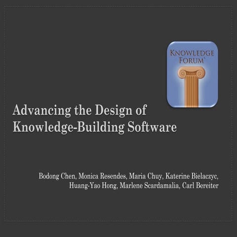 Advancing the design of knowledge-building software | PDF