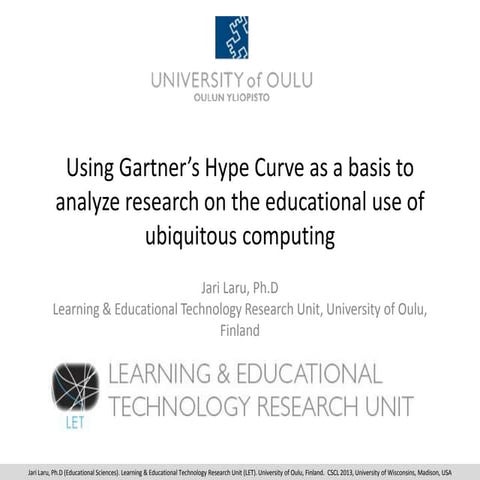 Using Gartner’s Hype Curve as a basis to analyze research on the educational ...