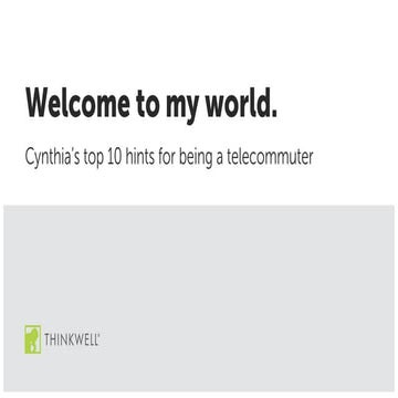 Cynthia Sharpe's Coronavirus Telecommuting Tips