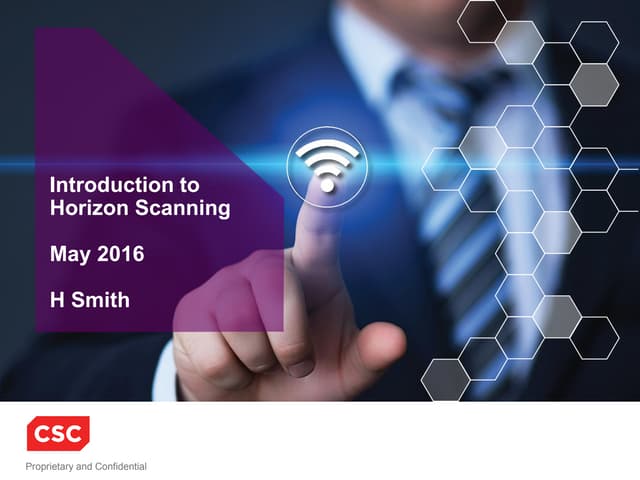 Introduction to Horizon Scanning 2016