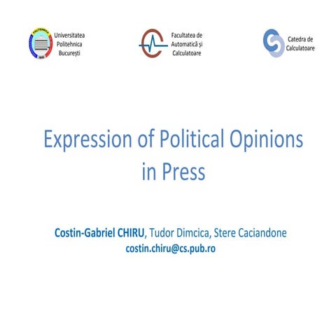 Expression of Political Opinions in Press | PPT