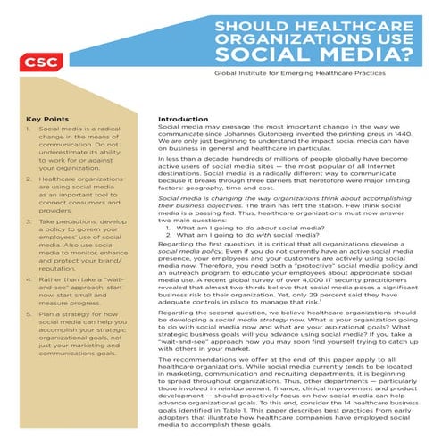 Should Healthcare Organizations Use Social Media?