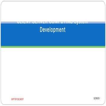 Client Server System Development | PPTX