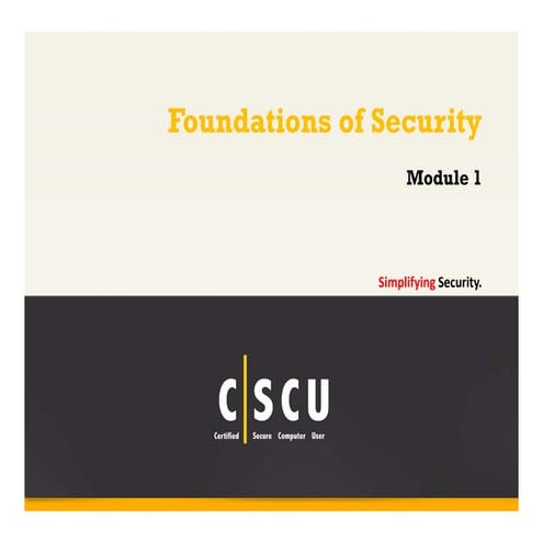 Cscu module 01 foundations of security