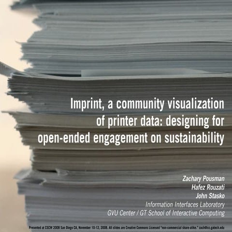 Imprint : Casual Infovis for sustainability data - CSCW 2008