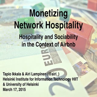 ￼Monetizing Network Hospitality: Ho...
