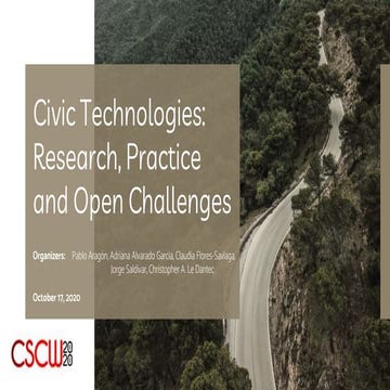Civic Technologies: Research, Practice, and Open Challenges