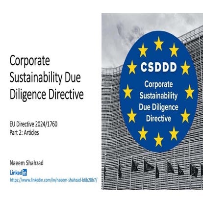 Corporate Sustainability Due Diligence  Directive (CSDDD) Part2