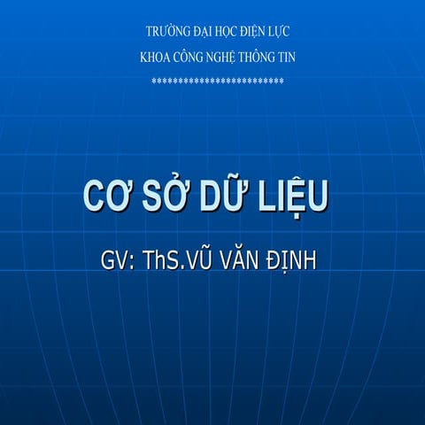 Cơ sở dữ liệu đại học