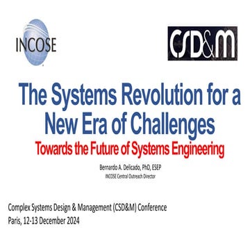 The Systems Revolution for a  New Era of Challenges  Towards the Future of Sy...