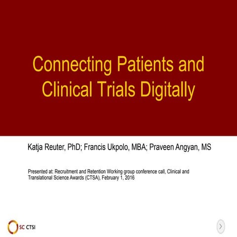 Connecting Patients and Clinical Trials Digitally
