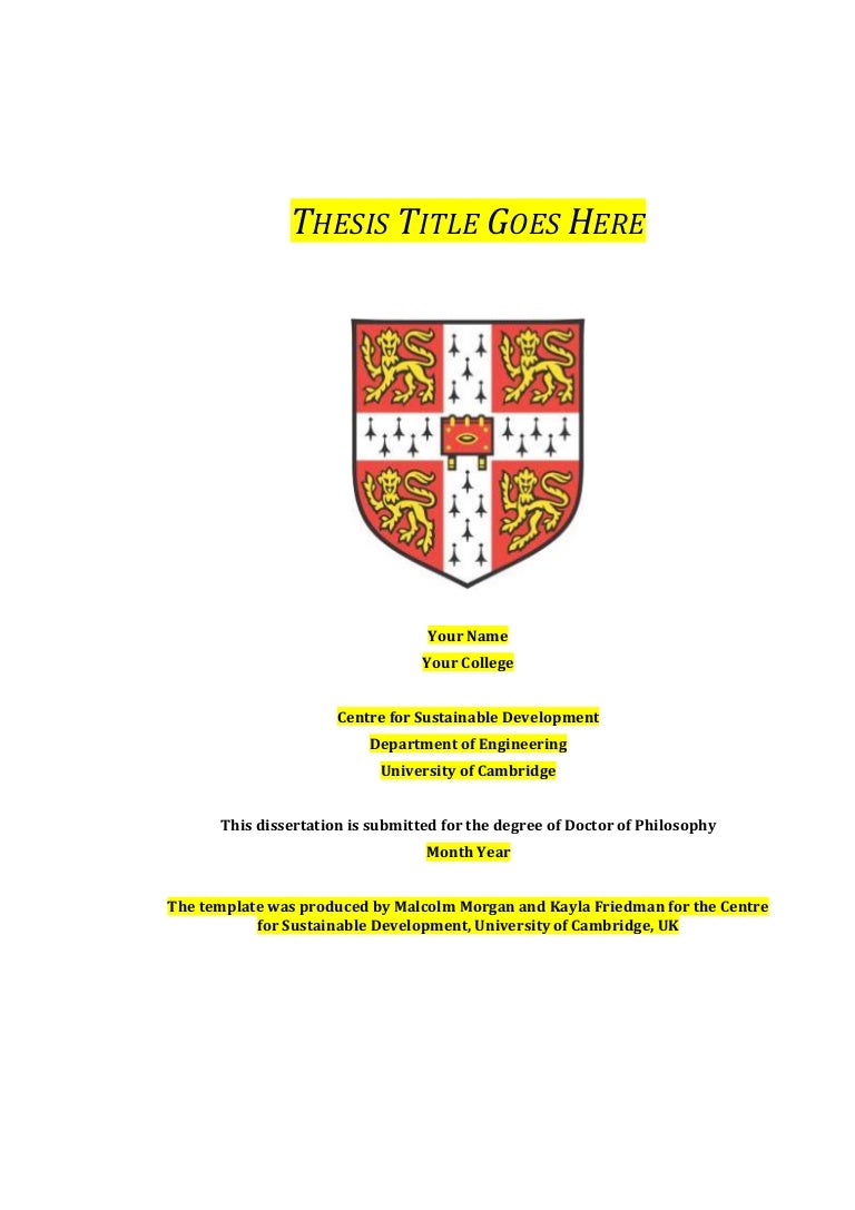 Cambridge phd thesis template