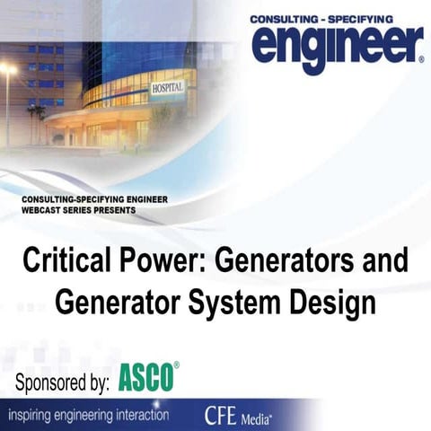 Critical Power: Generators and Generator System Design