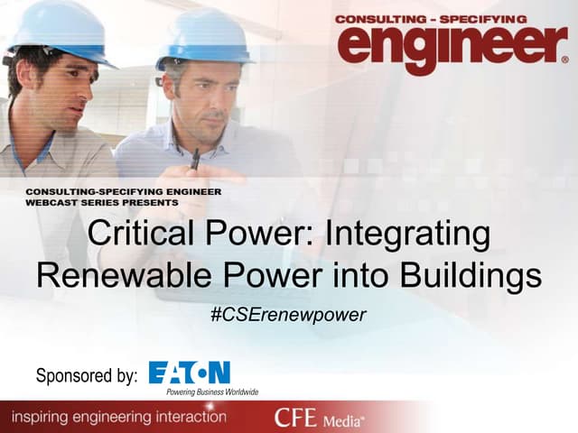 Critical Power: Integrating Renewable Power into Buildings