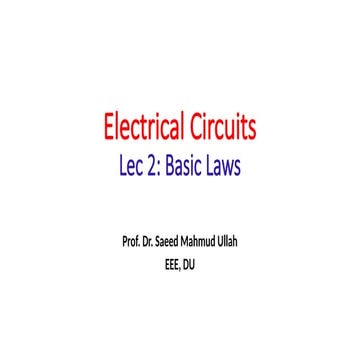 PPT of Sadiku (Electrical Circuits) Chapter 2 | PPTX