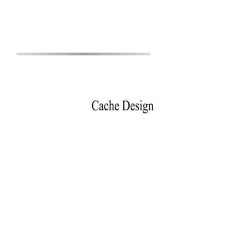 Cache optimization | PPTX