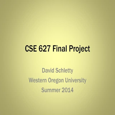 Cse 627 final project