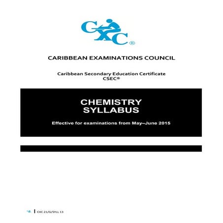 Csec chemistry syllabus 2015